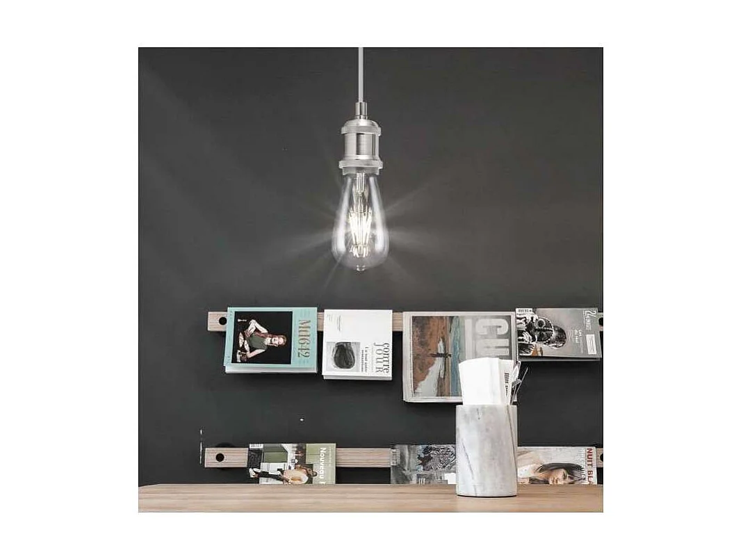 Colgante modelo Eduardo acabado niquel satinado 14 cm(alto) 10 cm(ancho)10 cm(fondo