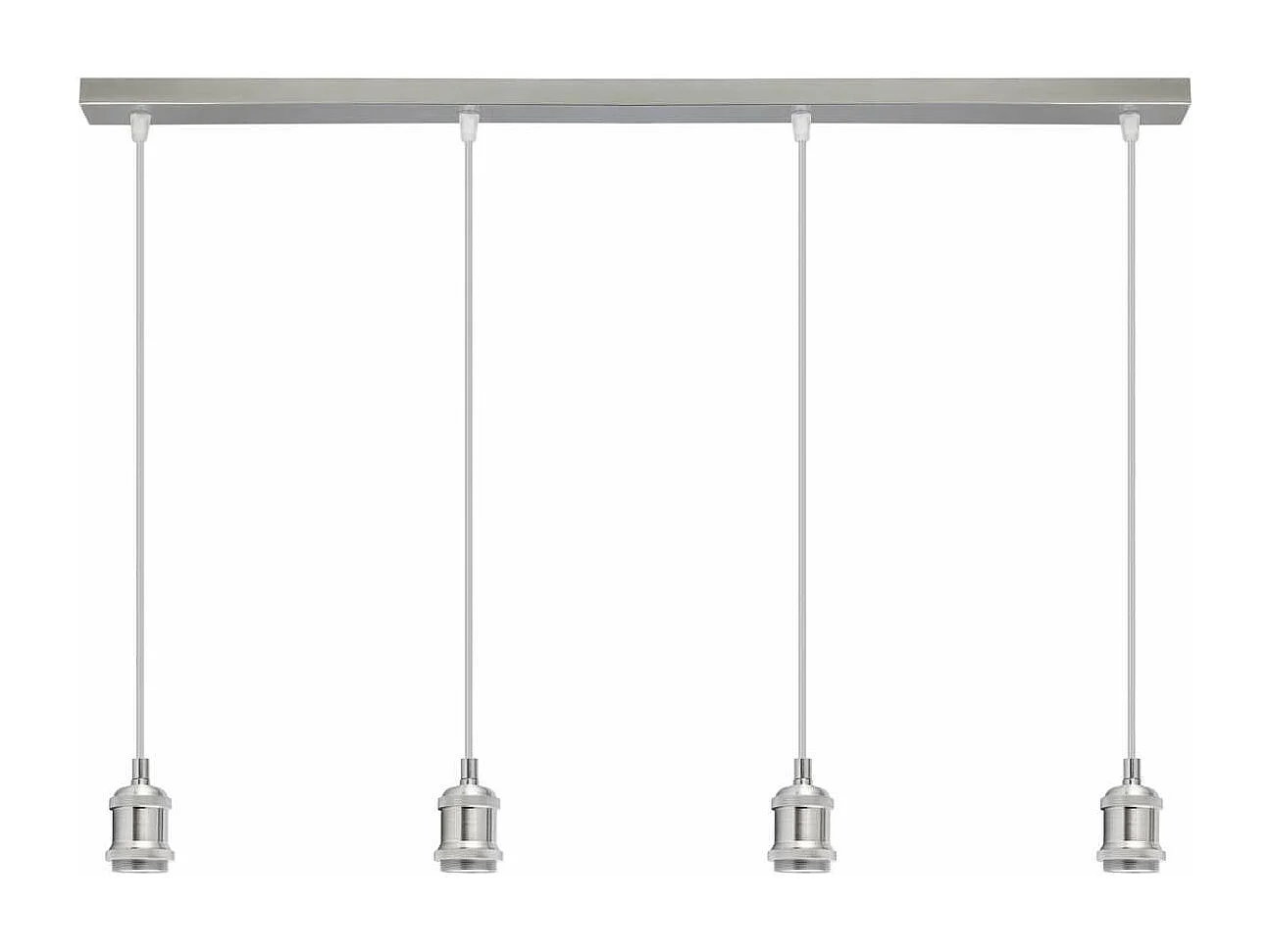 Lampara lineal de 4 colgantes modelo Eduardo acabado niquel satinado 9 cm(alto) 80 cm(anch