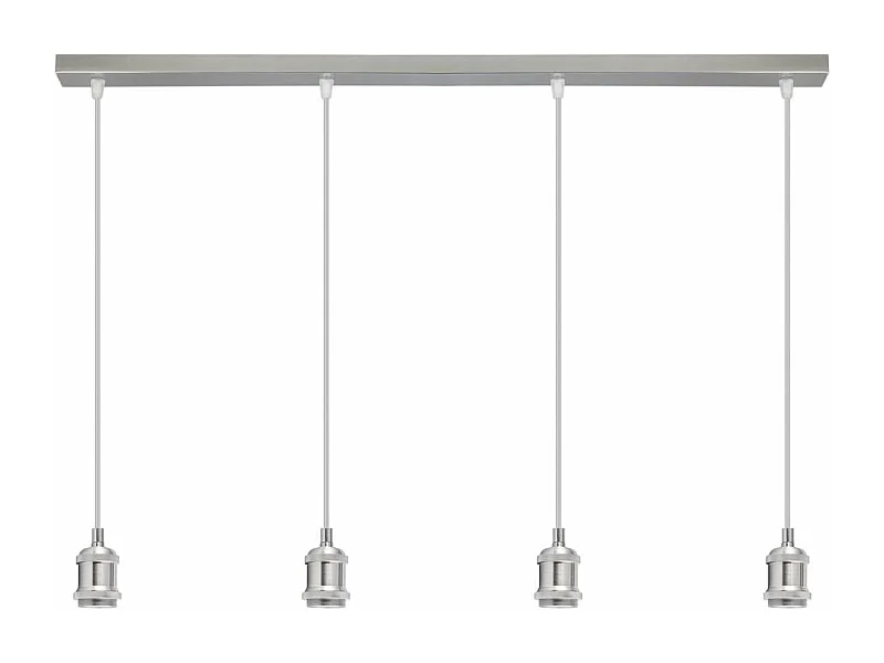 Lampara lineal de 4 colgantes modelo Eduardo acabado niquel satinado 9 cm(alto) 80 cm(anch