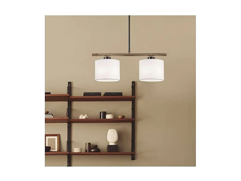 Lámpara lineal de 2 luces modelo Berta acabado negro/blanco, 49 cm(alto) 46 cm(ancho) 15