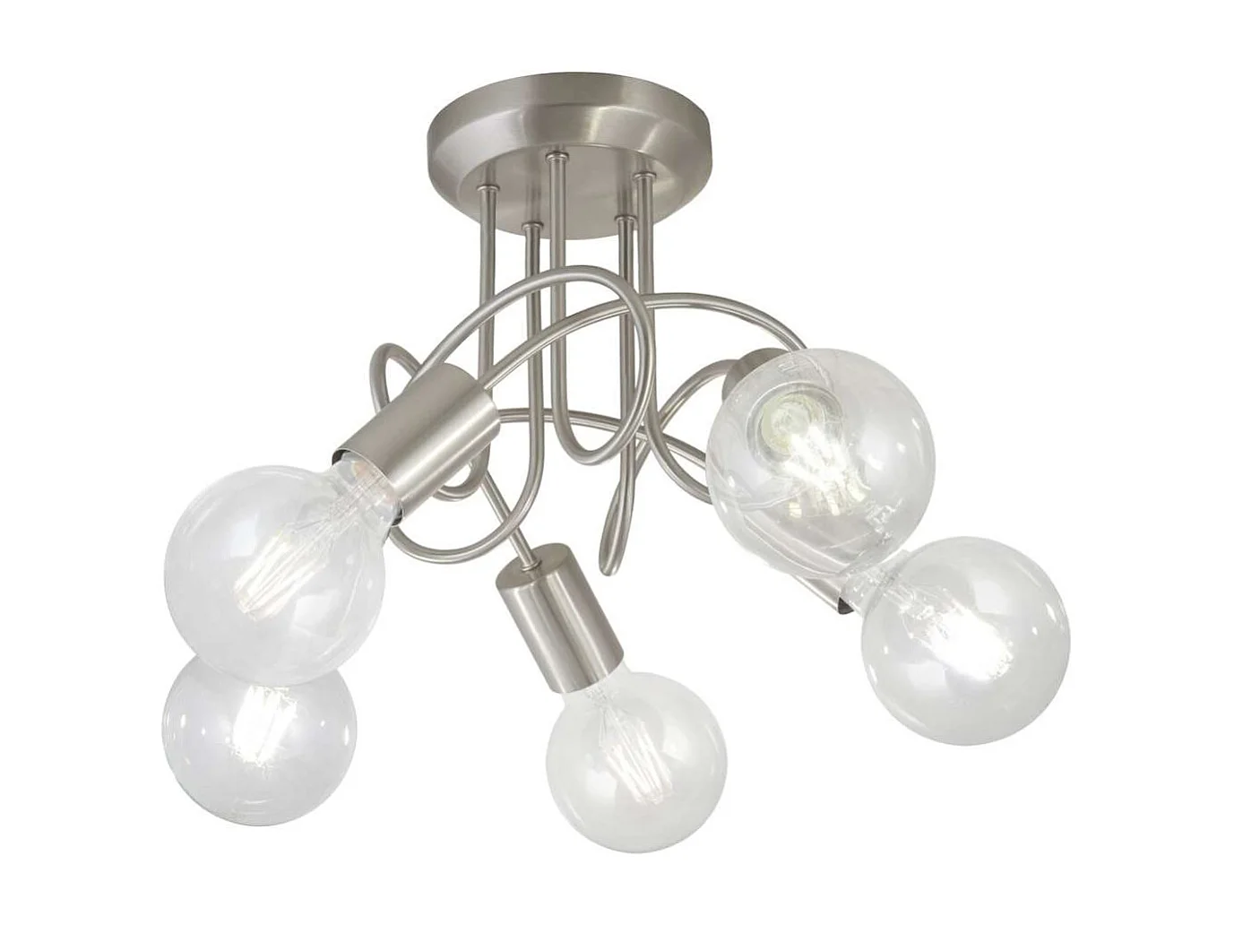 Lámpara 5 luces modelo Tenor acabado niquel satinado 24cm(alto) 31cm(ancho)31cm(largo)