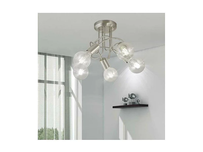 Lámpara 5 luces modelo Tenor acabado niquel satinado 24cm(alto) 31cm(ancho)31cm(largo)