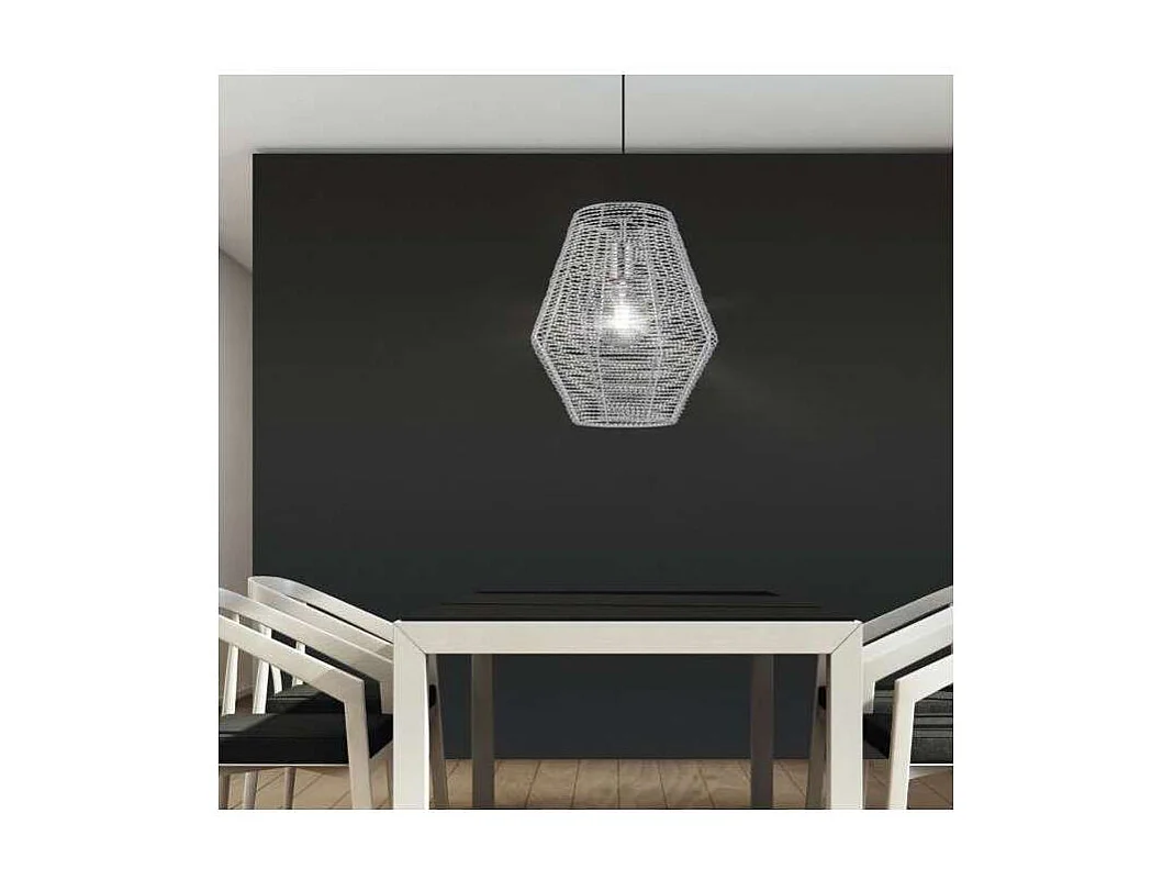 Colgante modelo Noa acabado aluminio 46 cm(alto) 32 cm(ancho)32 cm(fondo