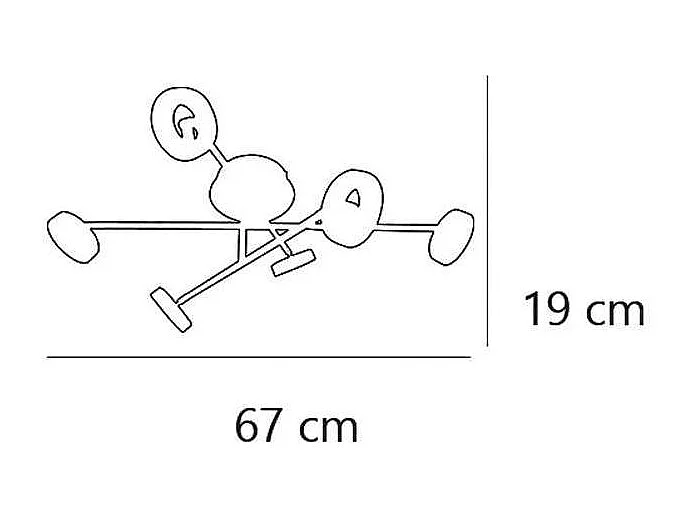 Lámpara de 6 luces modelo Cedro acabado cromado 19 cm(alto)67 cm(ancho)43 cm(largo)