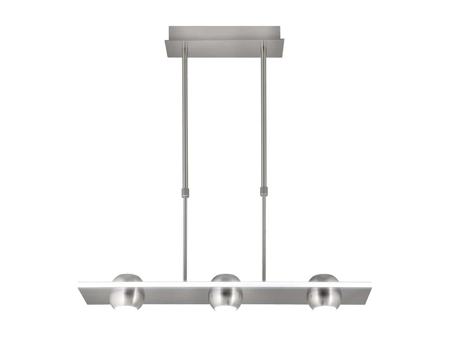 Lámpara lineal 3 luces modelo Fanton acabado niquel satinado 65 cm(alto) 64 cm(ancho) 12