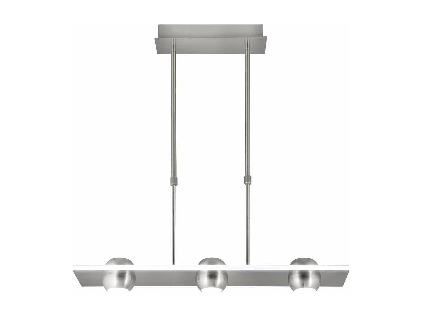 Lámpara lineal 3 luces modelo Fanton acabado niquel satinado 65 cm(alto) 64 cm(ancho) 12