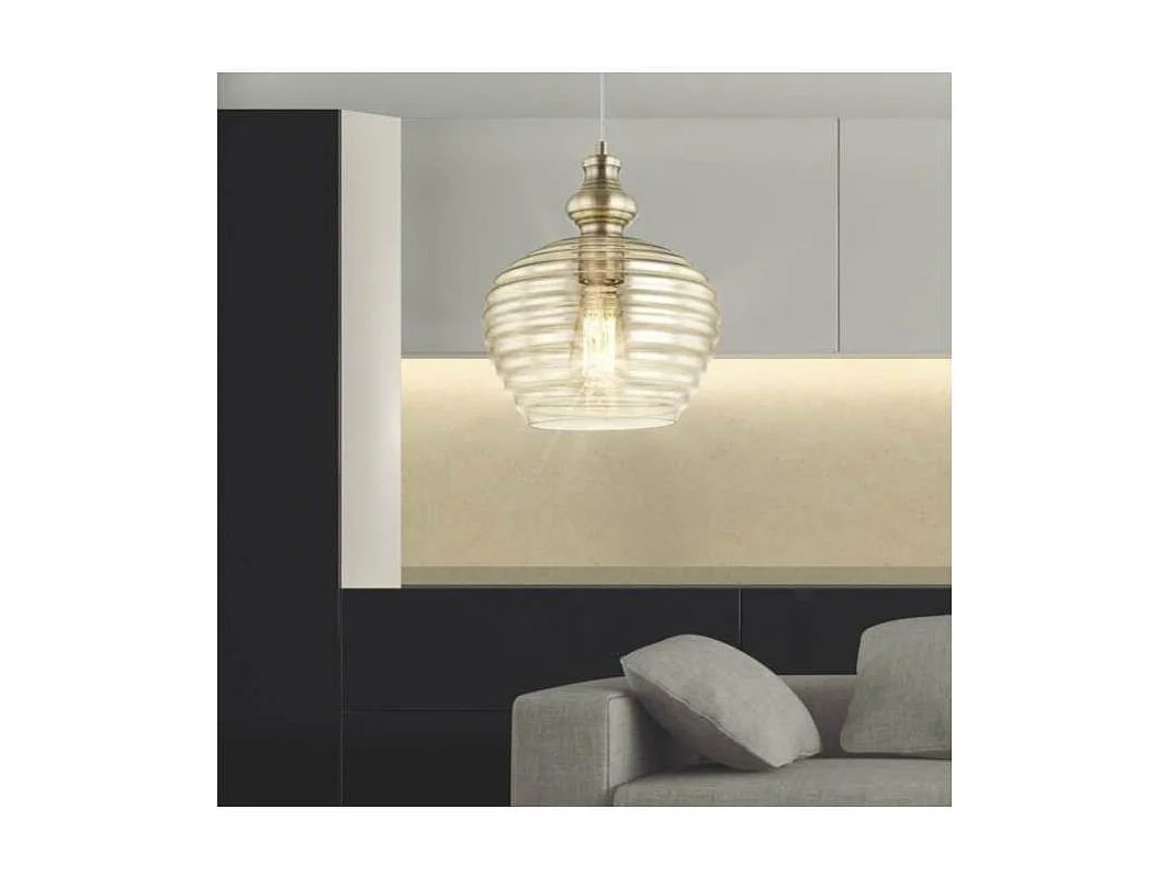 Colgante modelo Lucio acabado cuero 34/150 cm(alto) 23 cm(ancho)23 cm(fondo