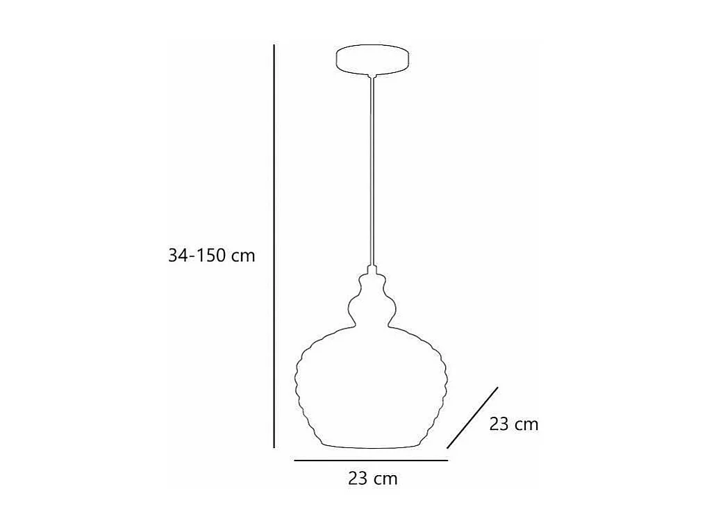 Colgante modelo Lucio acabado cuero 34/150 cm(alto) 23 cm(ancho)23 cm(fondo