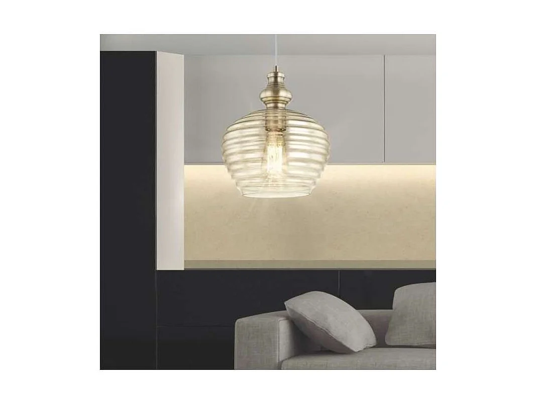 Colgante modelo Lucio acabado cuero 34/150 cm(alto) 23 cm(ancho)23 cm(fondo