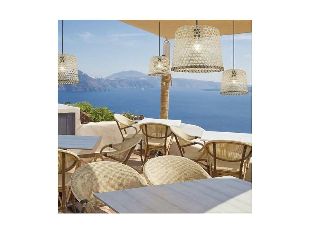 Colgante modelo Leo acabado bambú 35 cm(alto) 31 cm(ancho)31 cm(fondo7