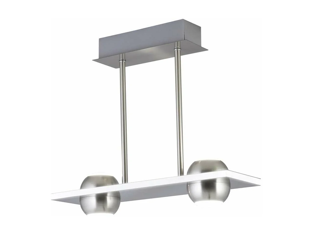 Lámpara lineal 2 luces modelo Fanton acabado niquel satinado 40cm(alto) 34cm(ancho) 12cm(