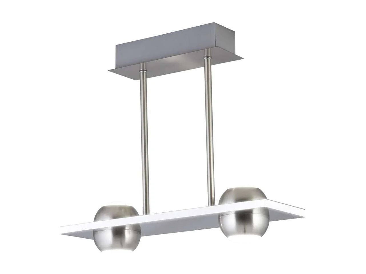 Lámpara lineal 2 luces modelo Fanton acabado niquel satinado 40cm(alto) 34cm(ancho) 12cm(