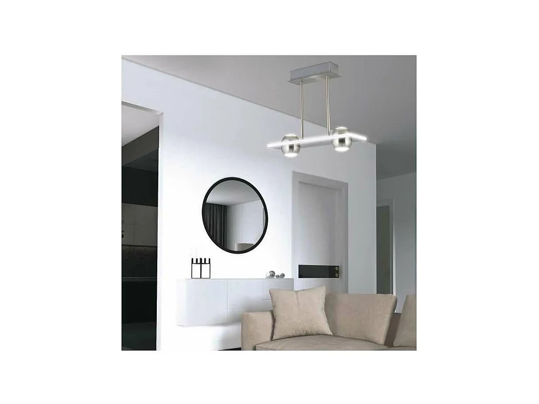Lámpara lineal 2 luces modelo Fanton acabado niquel satinado 40cm(alto) 34cm(ancho) 12cm(