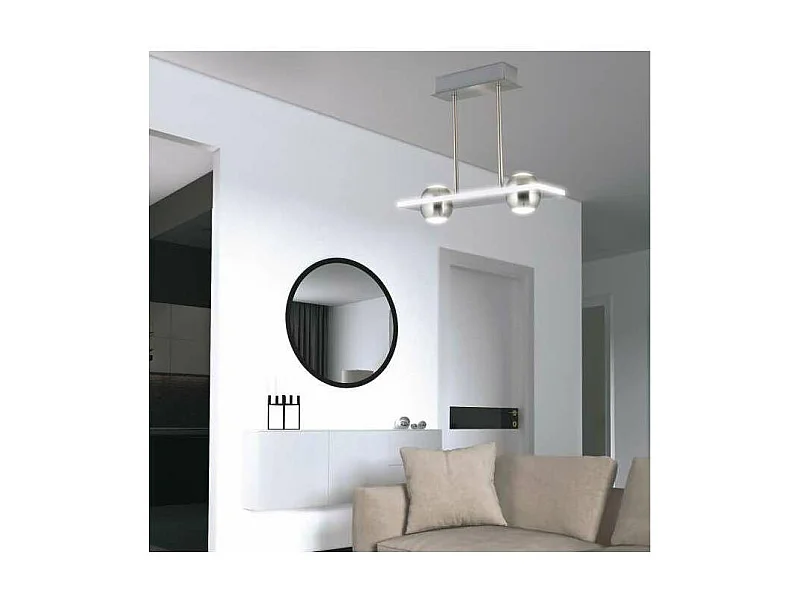 Lámpara lineal 2 luces modelo Fanton acabado niquel satinado 40cm(alto) 34cm(ancho) 12cm(