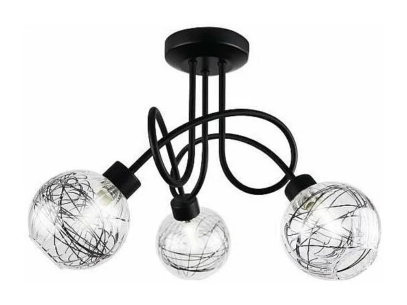 Lampara 3 luces Menta acabado en negro, 28 cm(alto)35 cm(ancho)35 cm(largo)