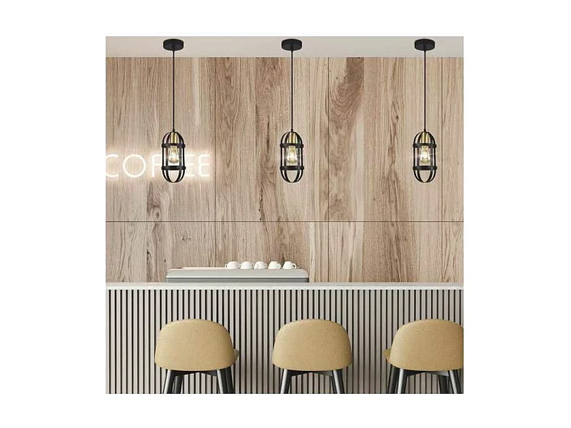 Colgante modelo Karan acabado negro 23 cm(alto) 14 cm(ancho) 14 cm(fondo.