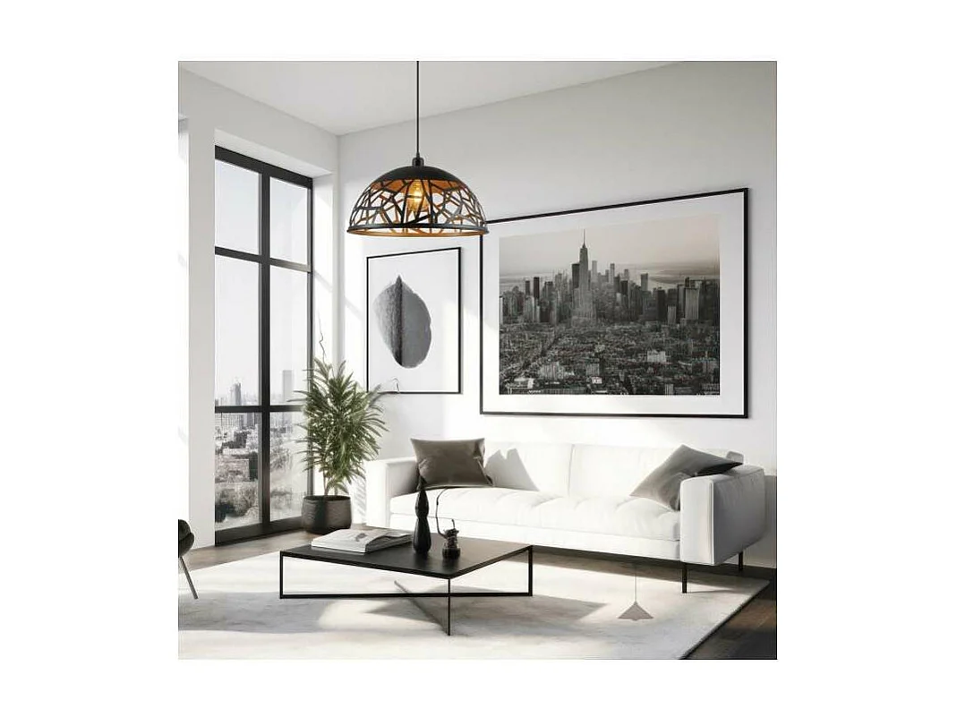 Colgante modelo Sito acabado negro/oro, 34cm(alto) 45cm(ancho) 45cm(fondo)