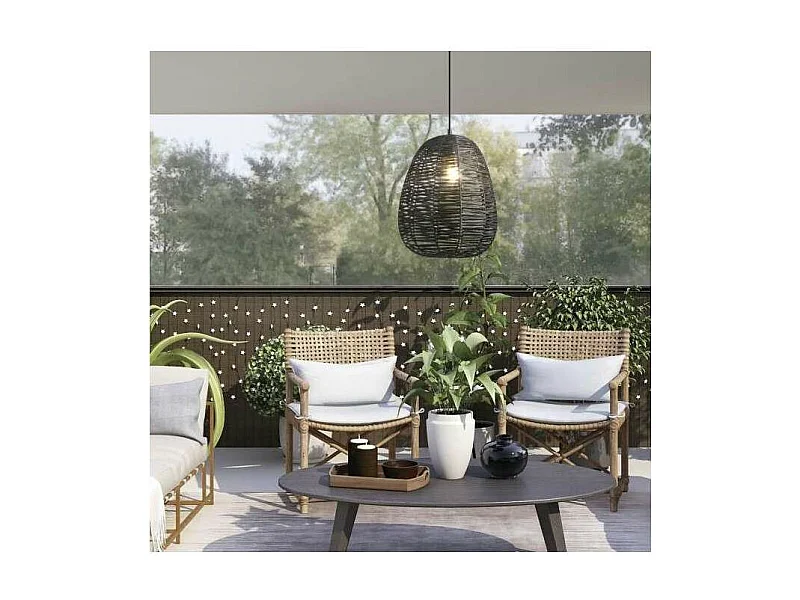 Colgante modelo Opra acabado rattan marrón 50 cm(alto)31 cm(ancho)31 cm(largo)