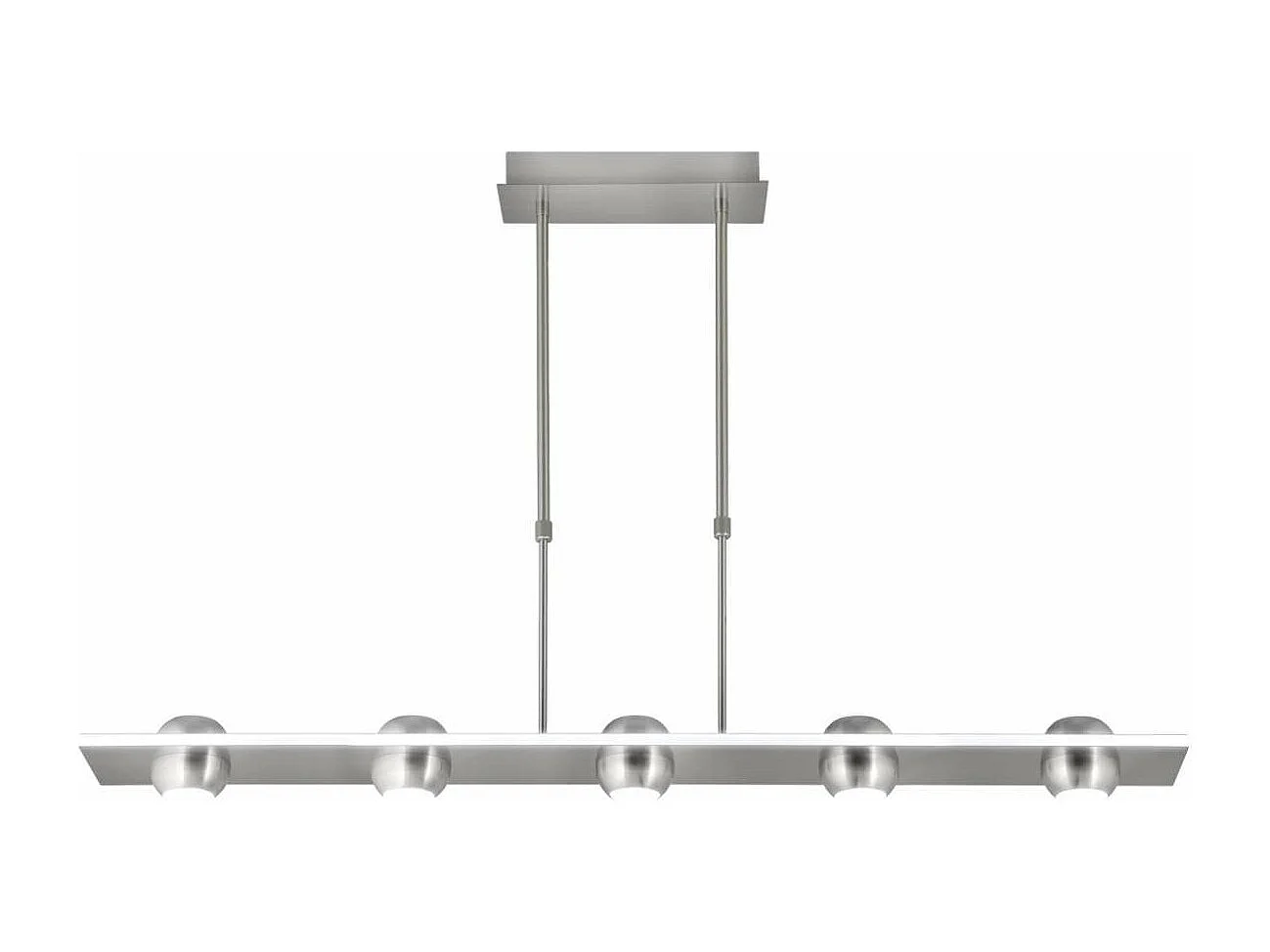 Lámpara lineal 5 luces modelo Fanton acabado niquel satinado 64 cm(alto) 90 cm(ancho) 12