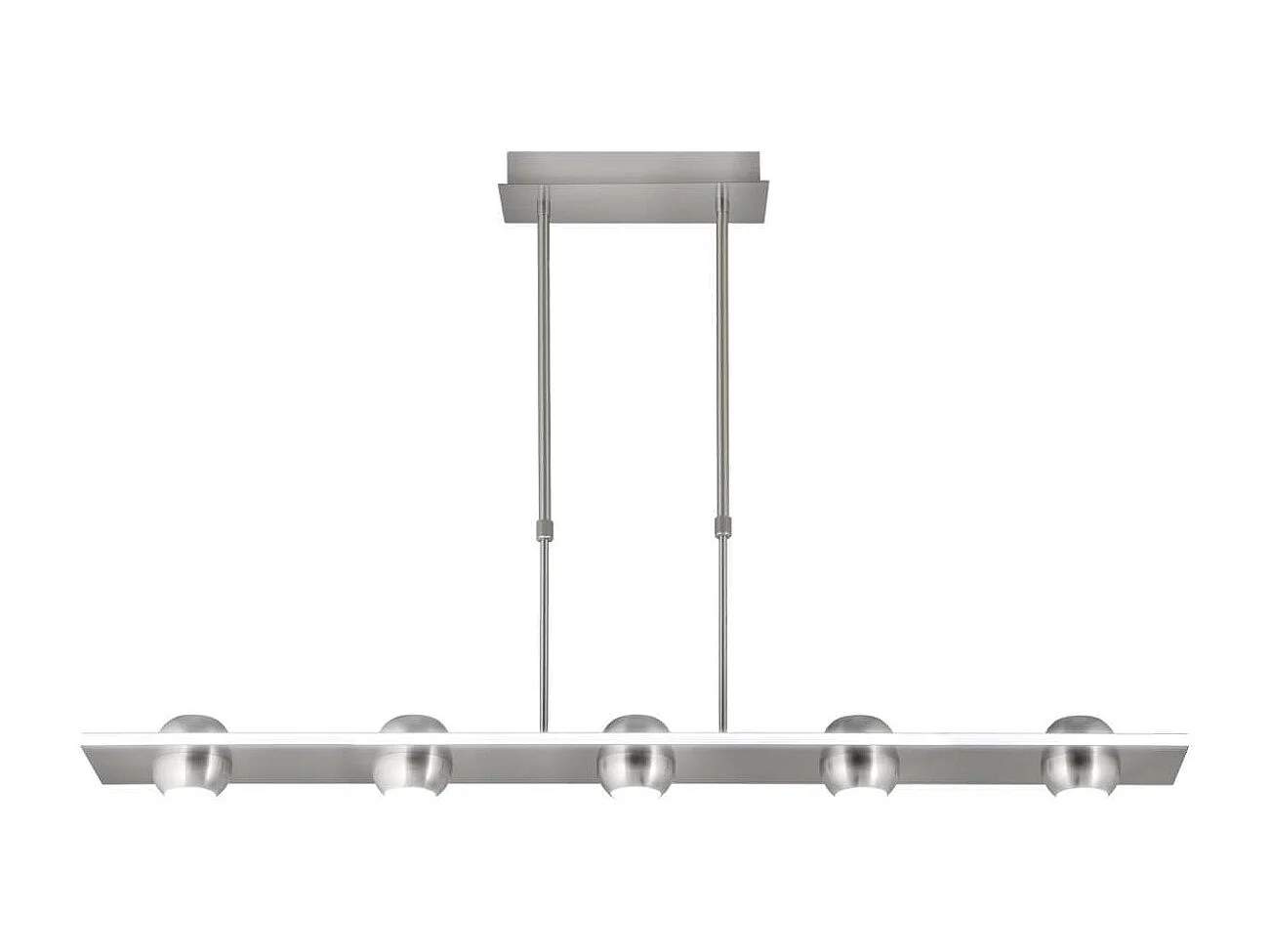 Lámpara lineal 5 luces modelo Fanton acabado niquel satinado 64 cm(alto) 90 cm(ancho) 12