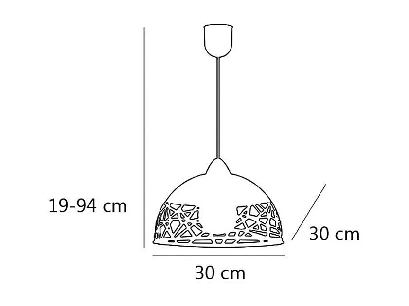 Colgante modelo Pang acabado blanco 28cm(alto) 30cm(ancho) 30cm(fondo)