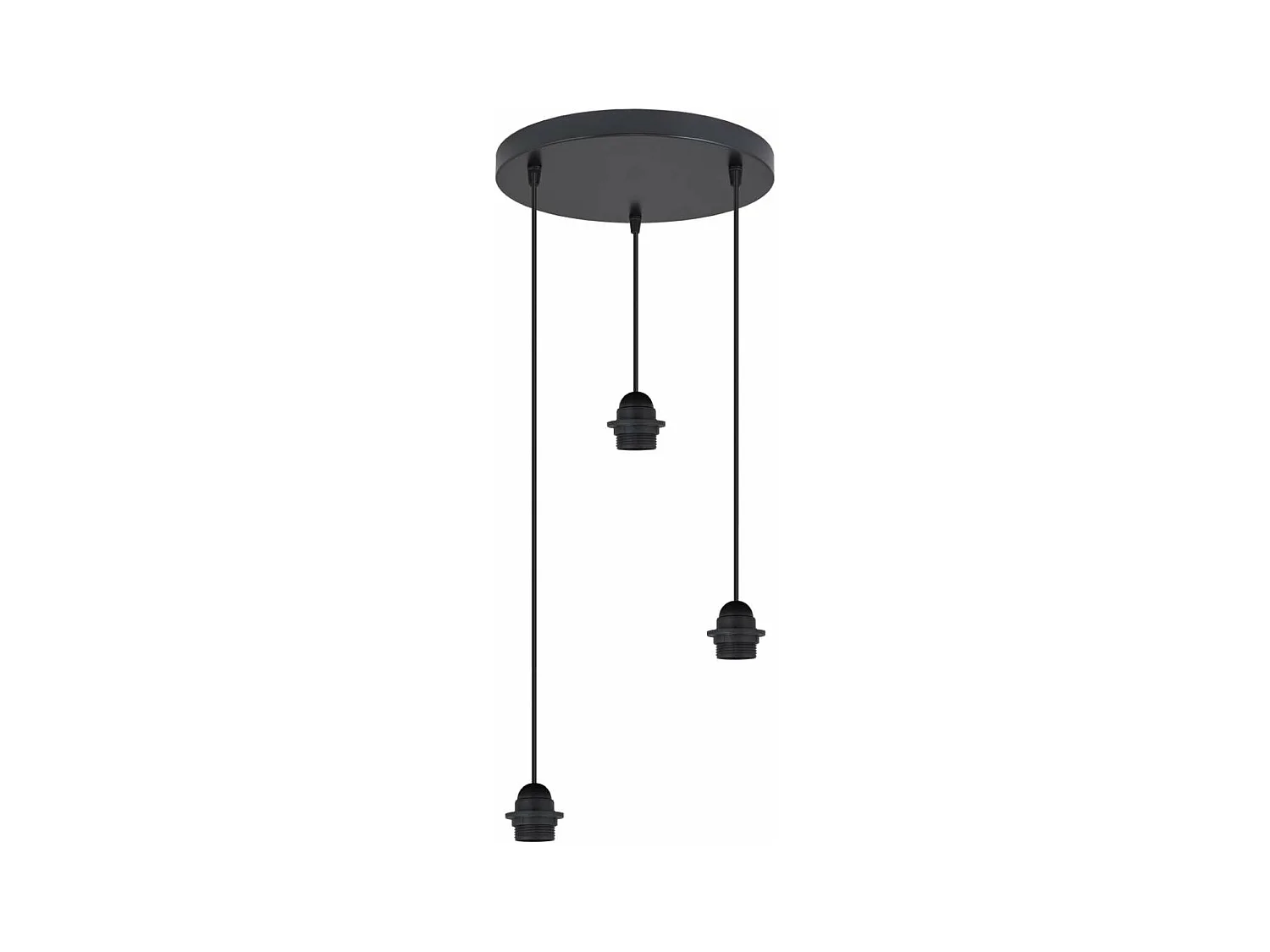 Colgante 3 luces modelo Larrue acabado negro 30 cm (alto)9 cm(ancho)9 cm(fondo)