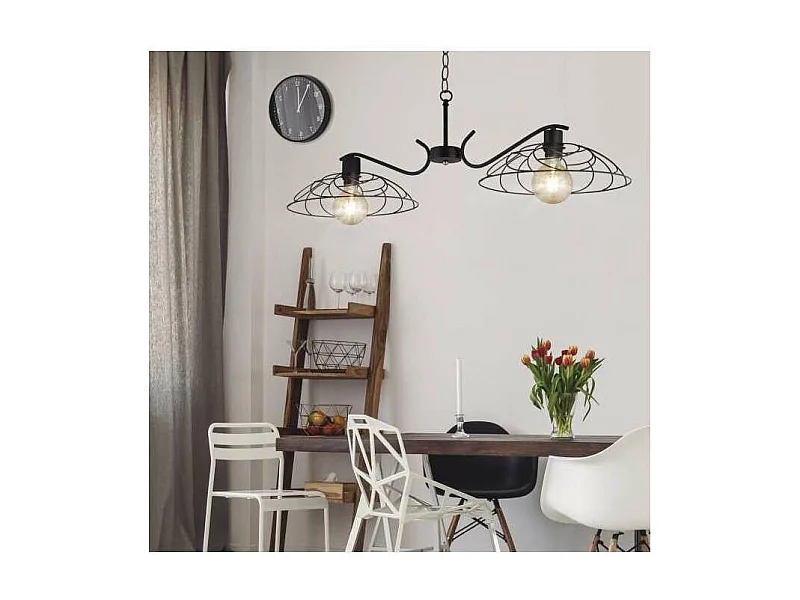 Lámpara 2 luces modelo Farrel acabado negro 40 cm(alto) 103 cm(ancho) 30 cm (fondo)