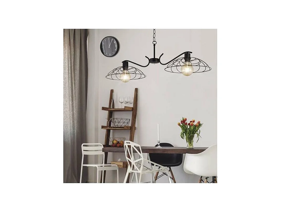 Lámpara 2 luces modelo Farrel acabado negro 40 cm(alto) 103 cm(ancho) 30 cm (fondo)