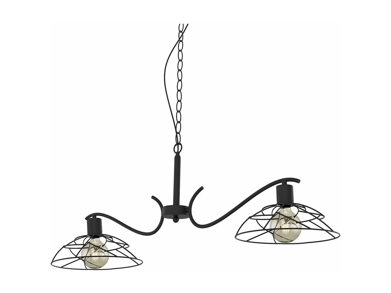 Lámpara 2 luces modelo Farrel acabado negro 40 cm(alto) 103 cm(ancho) 30 cm (fondo)