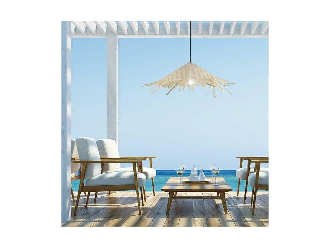 Colgante modelo Hans acabado bambú 20 cm(alto) 70 cm(ancho)70 cm(fondo7