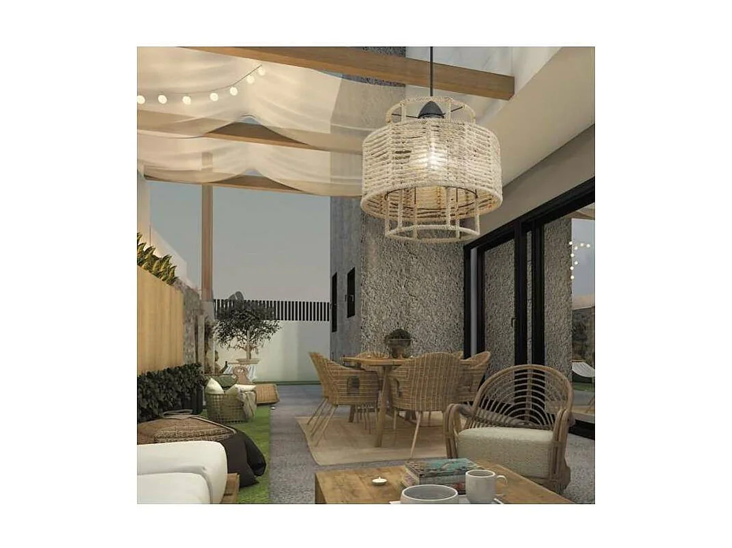 Colgante modelo Piraña acabado cuerda 29.5 cm(alto) 30 cm(ancho)30 cm(fondo)