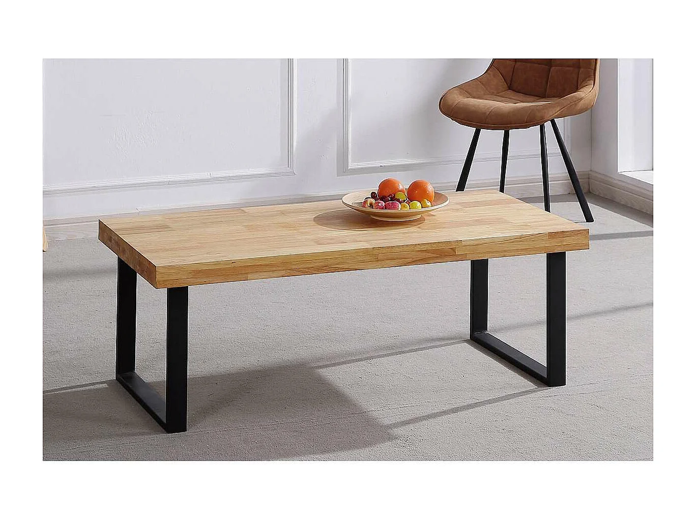 Mesa centro Natural para salón roble nordish-negro 43,5 cm(alto)120 cm(ancho)60 cm(fondo)