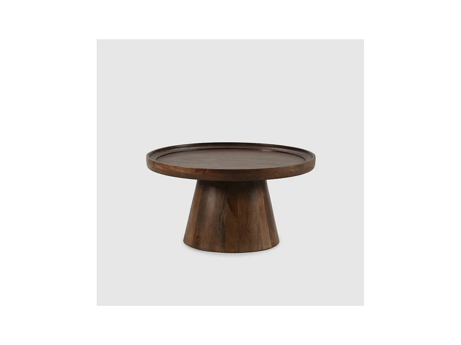 Mesa de centro redonda modelo Rayan acabado madera de mango, 40cm(alto) 80cm(ancho) 80cm(f