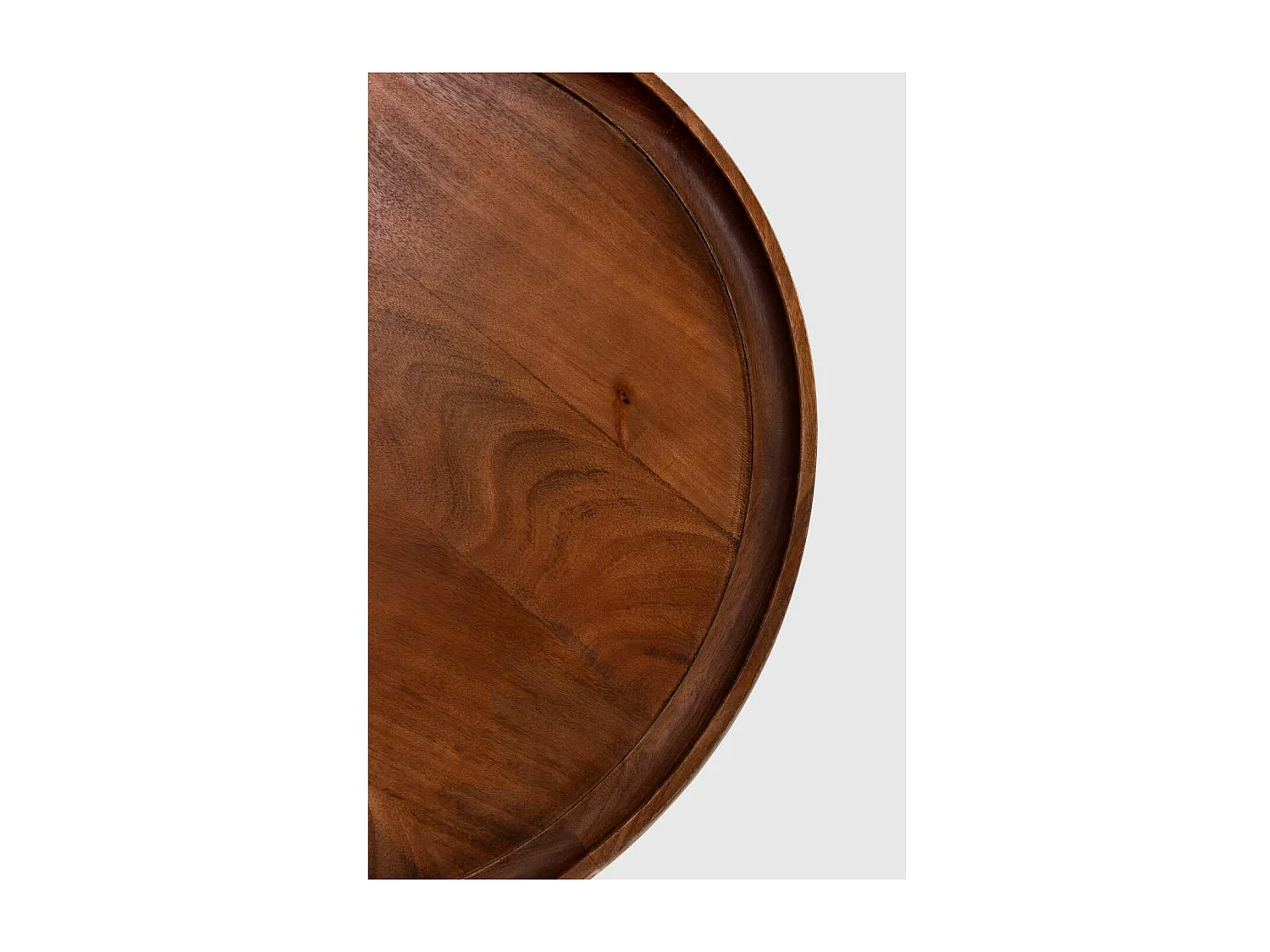 Mesa de centro redonda modelo Marta acabado madera de mango, 30cm(alto) 80cm(ancho) 80cm(f