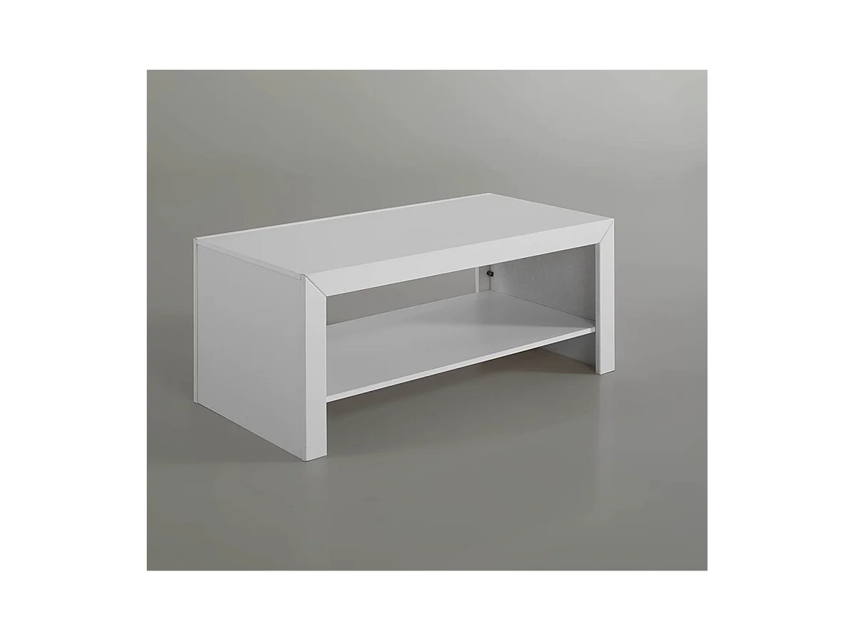 Mesa de centro lacada blanca rectangular 45 cm(alto)110 cm(ancho)55 cm(largo)