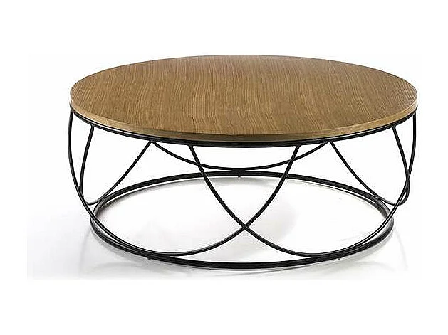 Mesa de centro Debora acabado roble, 80cm (diámetro) x 30 cm (alto)