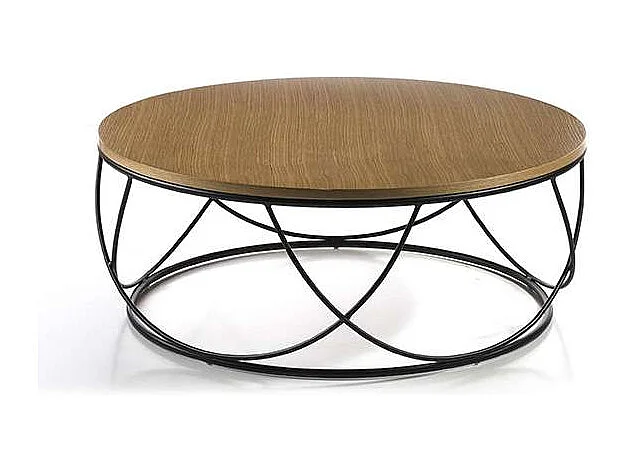 Mesa de centro Debora acabado roble, 80cm (diámetro) x 30 cm (alto)