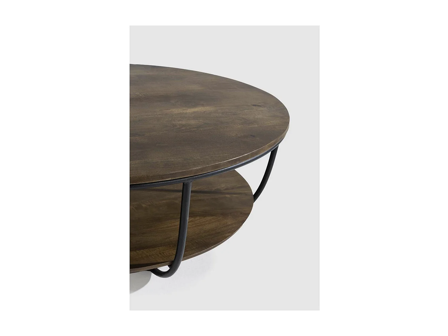 Mesa de centro Dinos acabado madera de mango/negro 40cm(alto) 90cm(ancho) 90cm(fondo)