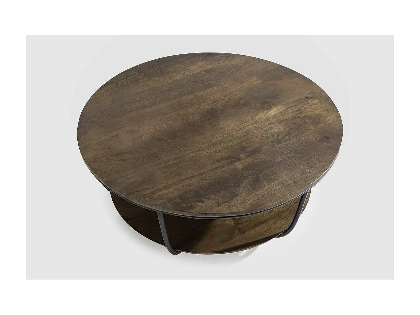 Mesa de centro Dinos acabado madera de mango/negro 40cm(alto) 90cm(ancho) 90cm(fondo)