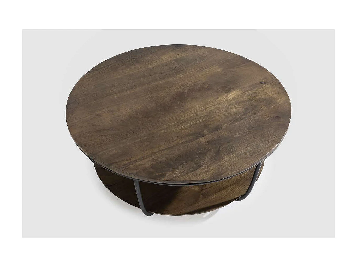 Mesa de centro Dinos acabado madera de mango/negro 40cm(alto) 90cm(ancho) 90cm(fondo)