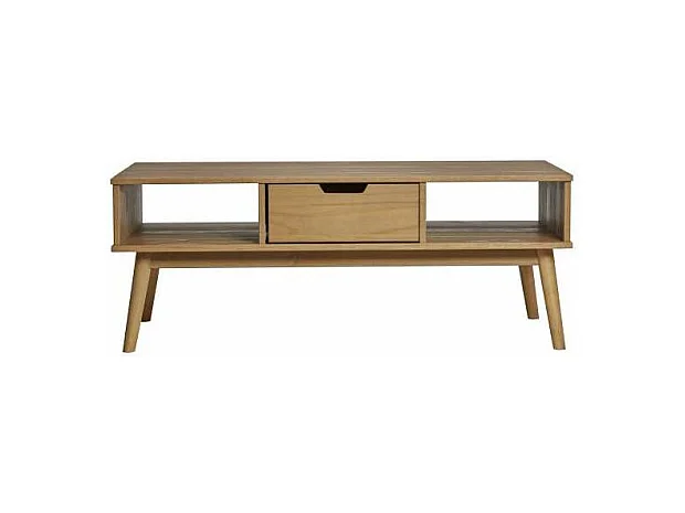 Mesa de centro 1 cajón Cupido acabado natural, 110 cm (Ancho) 55 cm (Fondo) 42.5 cm (Alto