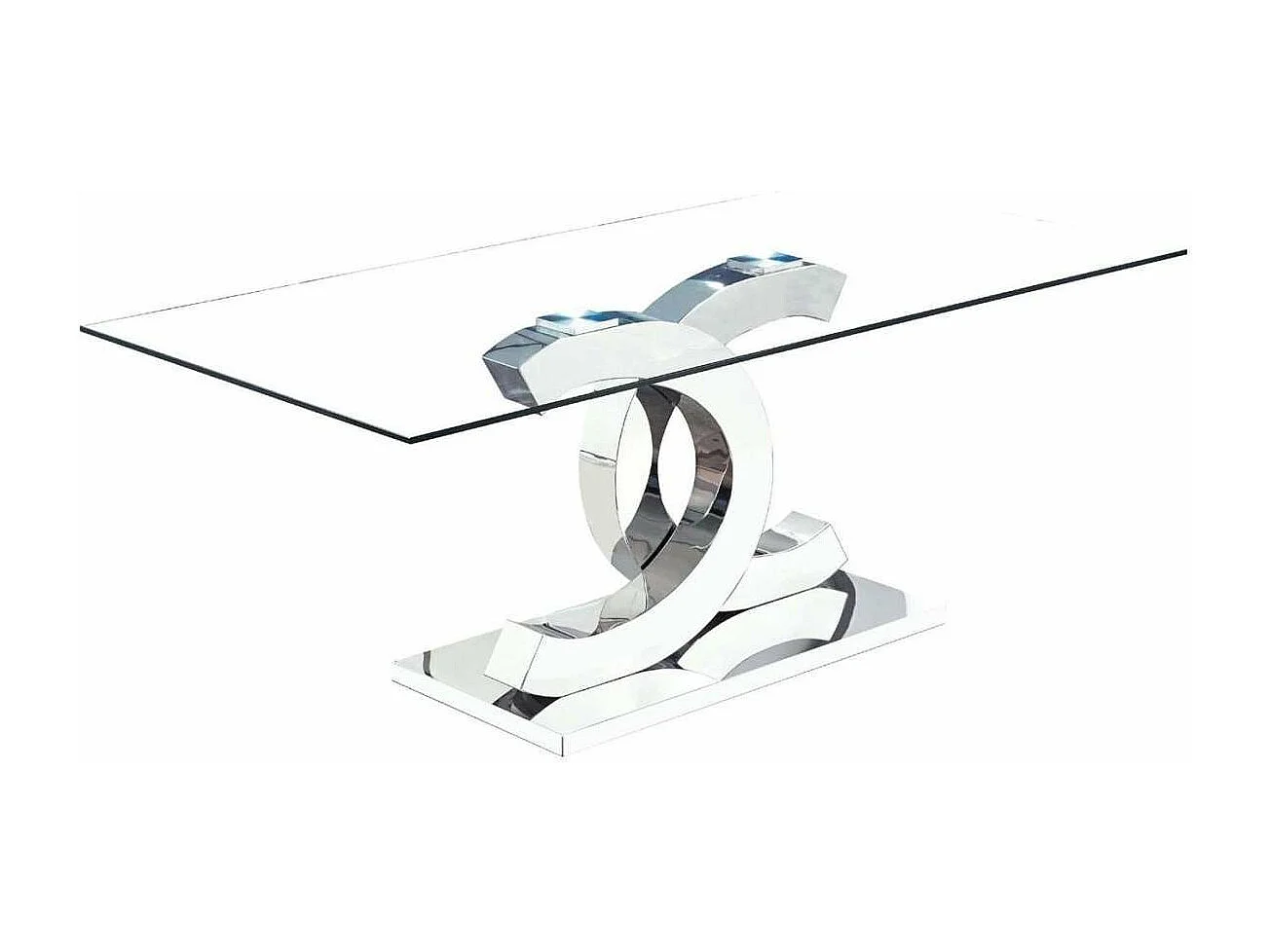 Mesa de centro Chanel en acero inoxidable, 45 cm(alto)110 cm(ancho)60 cm(largo)