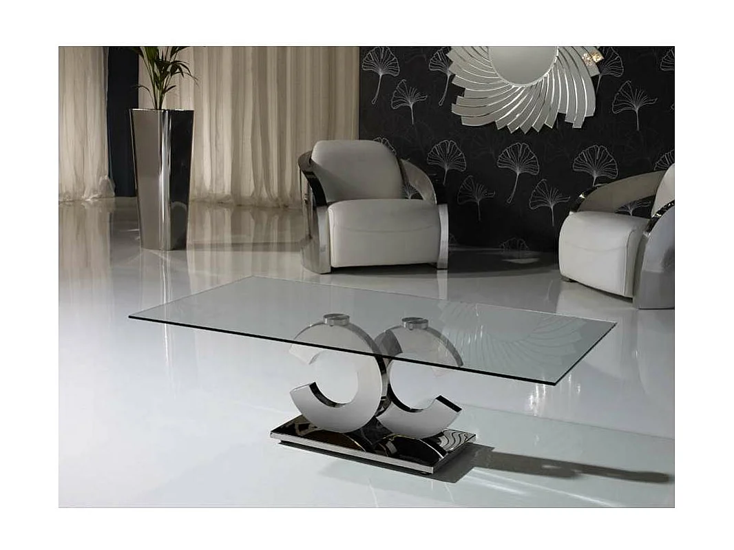 Mesa de centro Chanel en acero inoxidable, 45 cm(alto)110 cm(ancho)60 cm(largo)