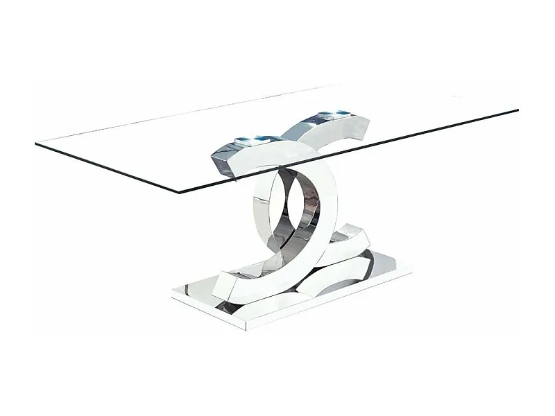 Mesa de centro Chanel en acero inoxidable, 45 cm(alto)110 cm(ancho)60 cm(largo)