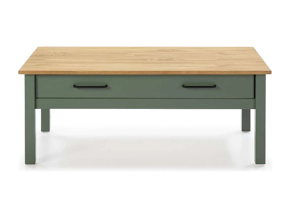 Mesa de centro Mariana acabado verde, 40 cm(alto) 100 cm(ancho) 55 cm(largo)