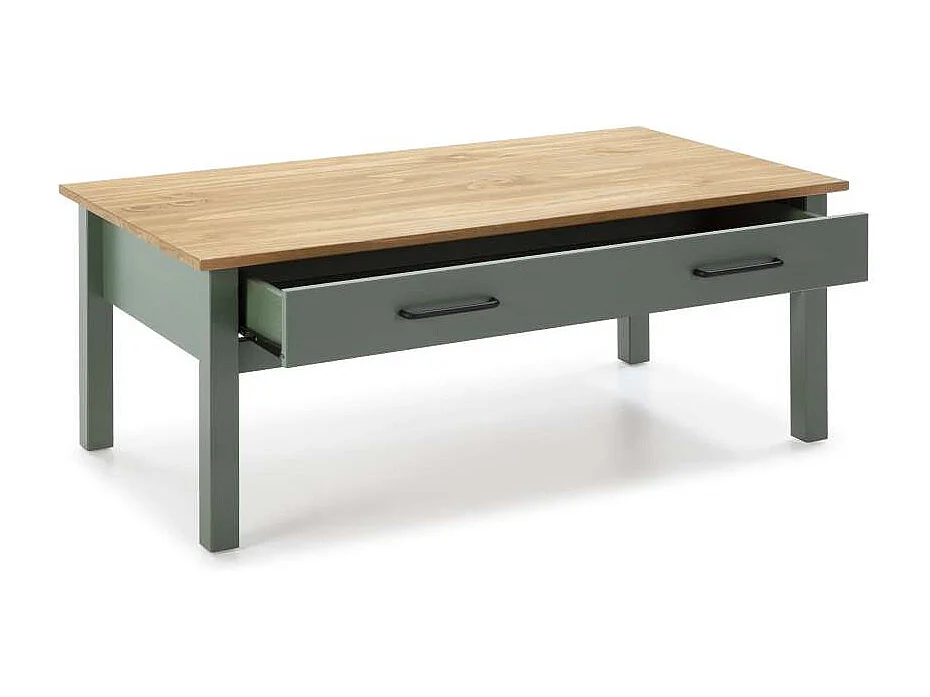 Mesa de centro Mariana acabado verde, 40 cm(alto) 100 cm(ancho) 55 cm(largo)