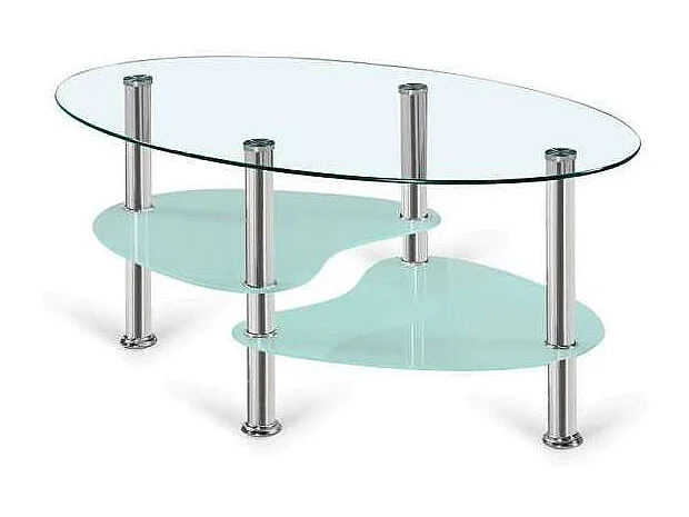 Mesa centro Brandy acabado acero cromado, 41cm(alto) 90 cm(ancho) 55 (fondo)