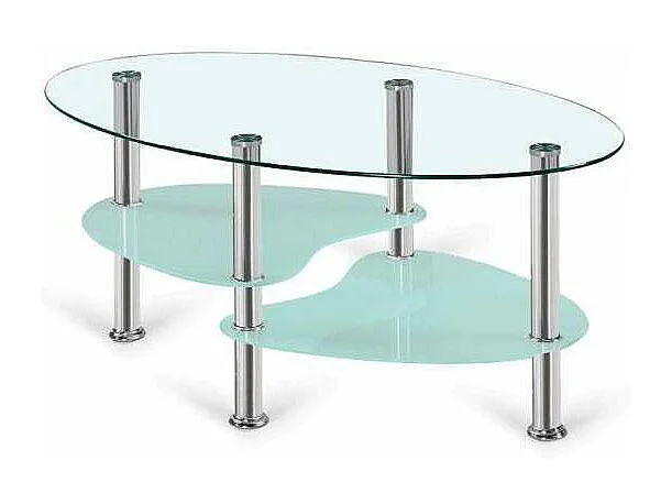 Mesa centro Brandy acabado acero cromado, 41cm(alto) 90 cm(ancho) 55 (fondo)