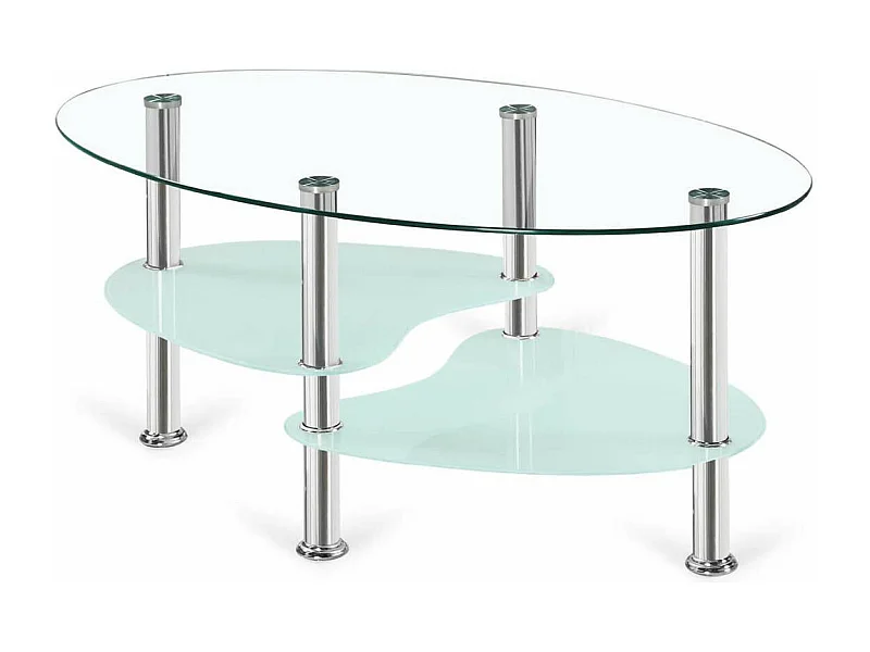 Mesa centro Brandy acabado acero cromado, 41cm(alto) 90 cm(ancho) 55 (fondo)