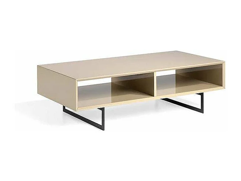 Mesa de centro rectangular en moka alto brillo Mara, 120 x 60 x 35 cm (alto x ancho x alto